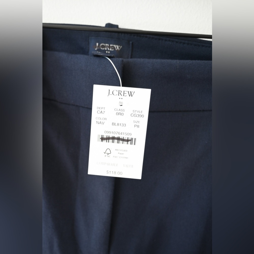 J Crew Remy Wide Leg Crop Navy Pants - Picture 6 of 8